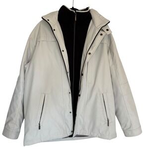 Johnston & Murphy Mens‎ XL Light Gray 2 in 1 Jacket Coat Winter Outerwear. EUC
